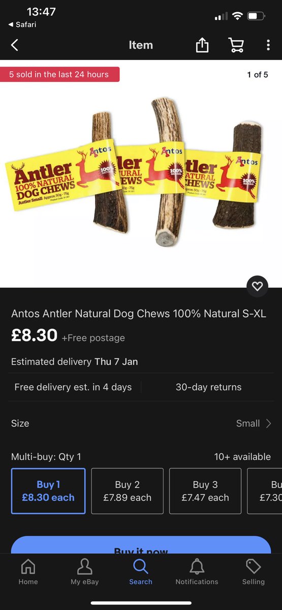 NatalieFrame_'s tweet photo. @Bryz1 Antlers Brian!! from pets at home! Or eBay Amazing for teething, there teeth should fall out soon that’s when the teething should hopefully will stop! https://t.co/uHh2xTN6pq