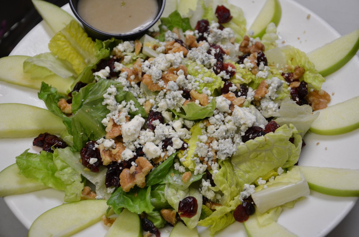 You can start the new year right with our most popular salad! Romaine lettuce, walnuts, granny smith apples, dried cranberries, bleu cheese, with our house made apple vinaigrette!