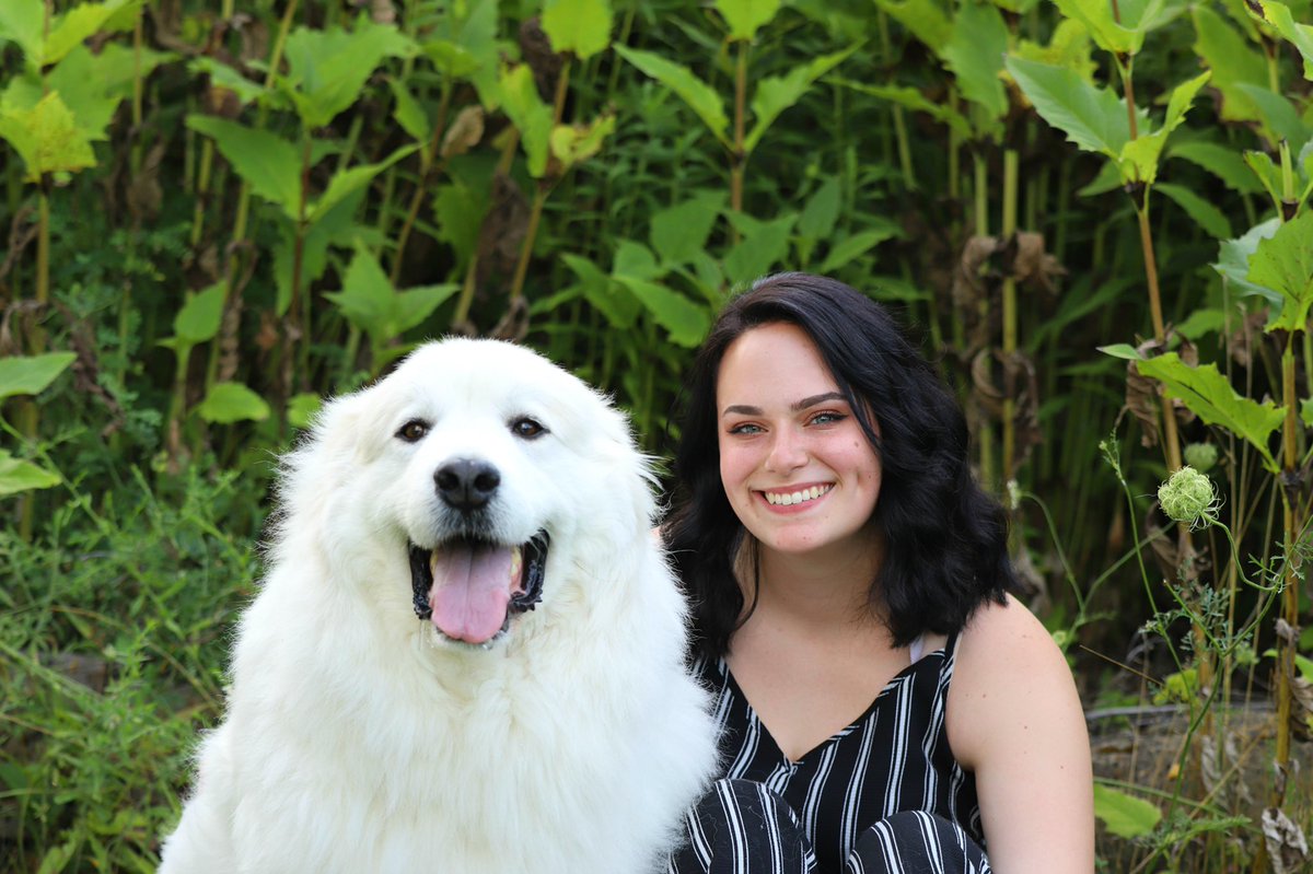 phsspeech_db8's tweet photo. #SeniorSpotlight: Cat Hughes is a 3x state qualifier and speech captain. She also won the highly coveted Perry chair. She enjoys baking, specifically macaroons. Also featured in her senior picture is her dog, Sebastian. Let’s show Cat some love!! @CatHughes16 @ThePHSNews #GPWSW https://t.co/jgBsqgj9fe