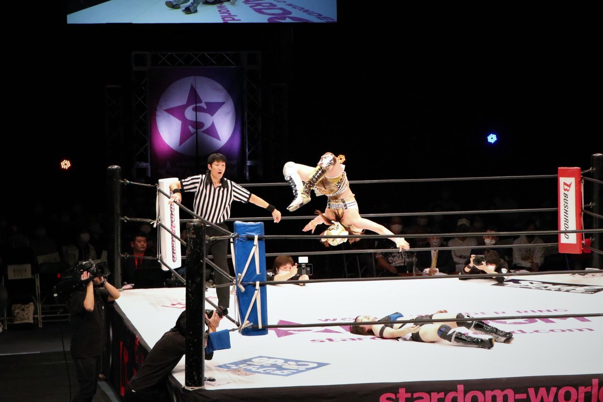 Kid pinned AZM after Top Rope Moonsault Press, currently her top finishing move. Kid has attempted this move many times in the past, but this was the 1st time she successfully performed it since she had debuted it during her match in Sendai Cinderella on 11/15/2020.(cont.)