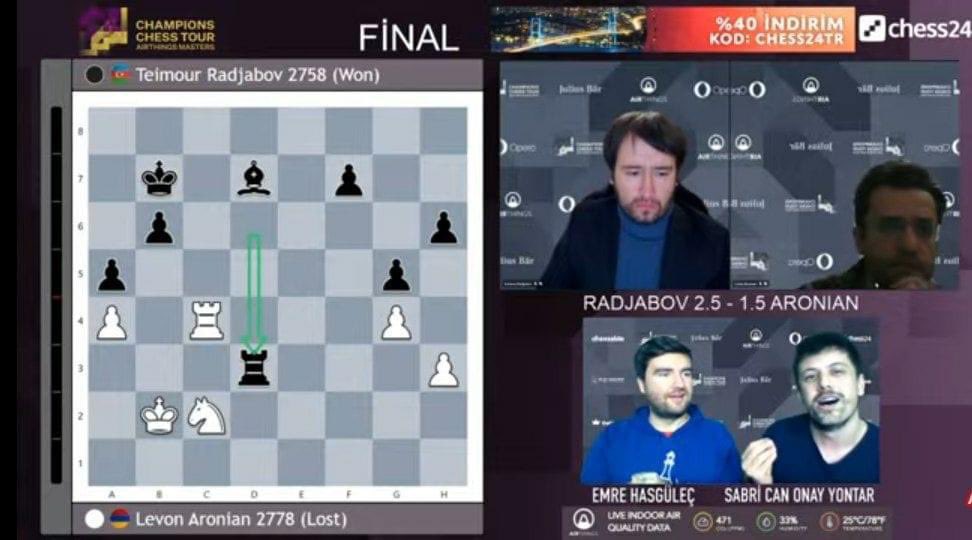 aztvresmi's tweet photo. Teymur Rəcəbov “Airthings Masters” turnirinin finalında ilk matçda ermənistanlı Levon Aronyanı məğlub edib 🇦🇿 https://t.co/XHThoQr7tP