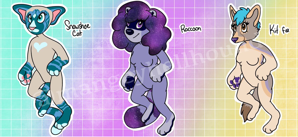 mangeyhellhound's tweet image. $15 adopts! DM to claim, retweets appreciated ✨ #adoptable #furryadopts #adopts