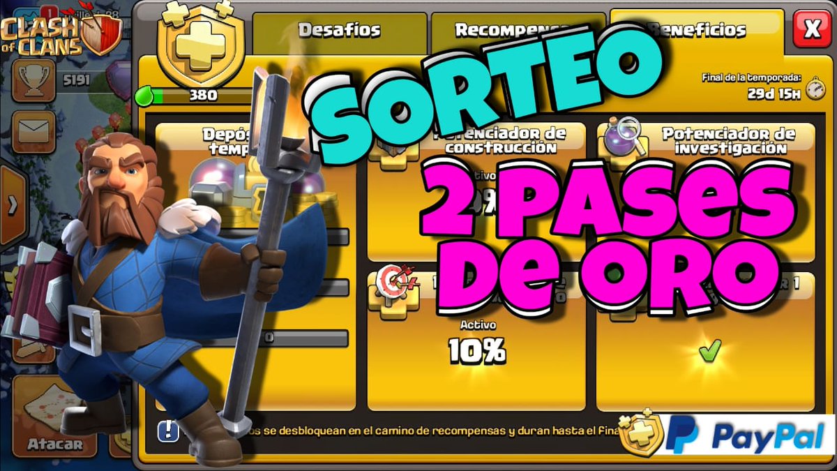 ¡Nuevo sorteo!

2 pases de oro 🥇 via PayPal

Requisitos:
*seguir a @GOR3XXXX
*seguirme
*dar RT y ♥
*mencionar 2 amigos

Los ganadores se anuncian el 9 de enero.

#Gorex #Sorteos #ClashOfClans