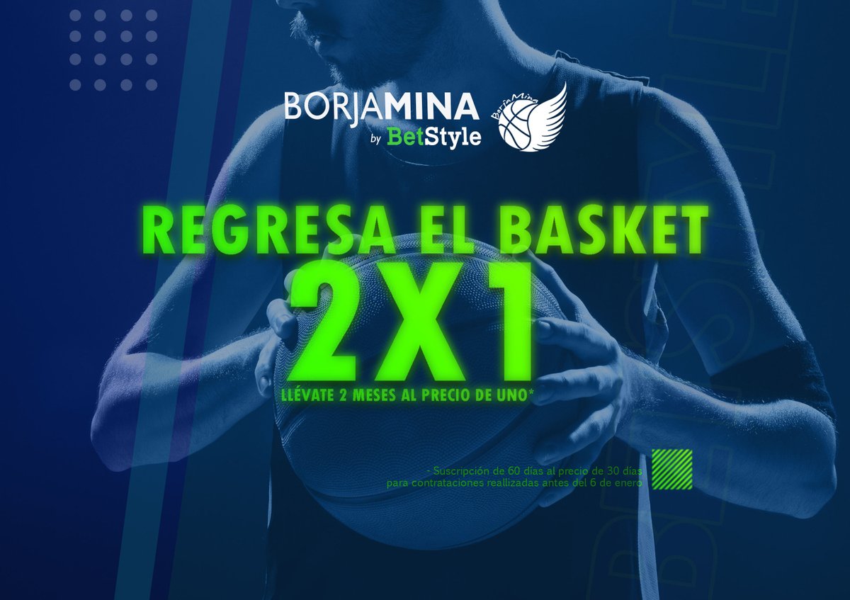 Bet_Style's tweet photo. ¡Regresó el baloncesto con 🏀 @BorjaMina!

Y lo ha hecho con ✅ 3/3 aciertos, incluyendo una cuota  🔥@2,60

Y tenemos 📣 PROMO DOBLE 📣 para celebrarlo.

2⃣✖1⃣ en contrataciones hasta el 6 de enero
🎁 2 Plazas GRATIS entre todos los ❤️ LIKES o 🔃 RT

👉 https://t.co/QXbtDUiO9K https://t.co/DYRNob02OD