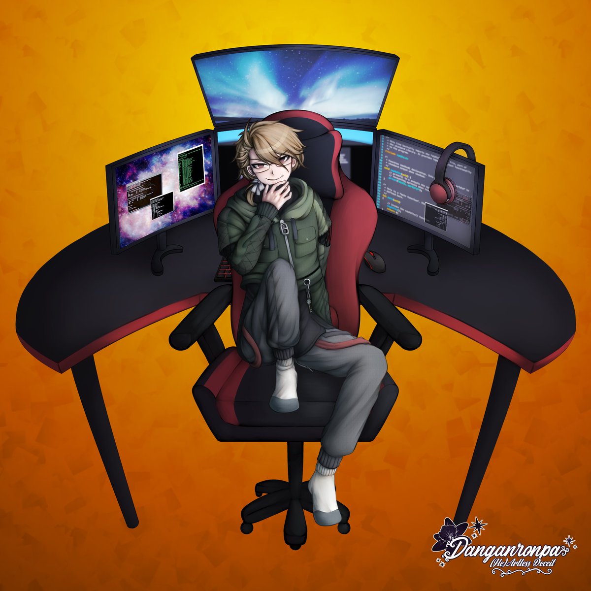 Splash art of Denshi Shigenobu, the Former Ultimate Hacker! Huge thanks to Vimai and Mipiacenave for helping out!

#danganronpa #fanganronpa #fangan