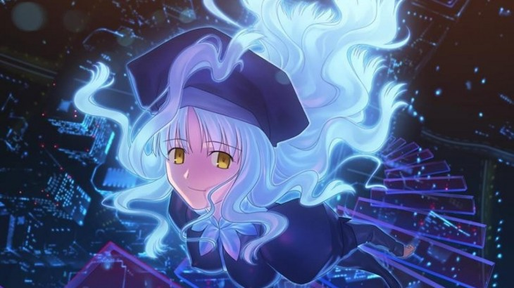 The priestess,walking up the stairs accompanies the demon back to the holy grail, like a requiem.The end of a forbidden love that cannot exist.With a final smile,calling him a rock star,which is ironic for Caren who plays religious music.