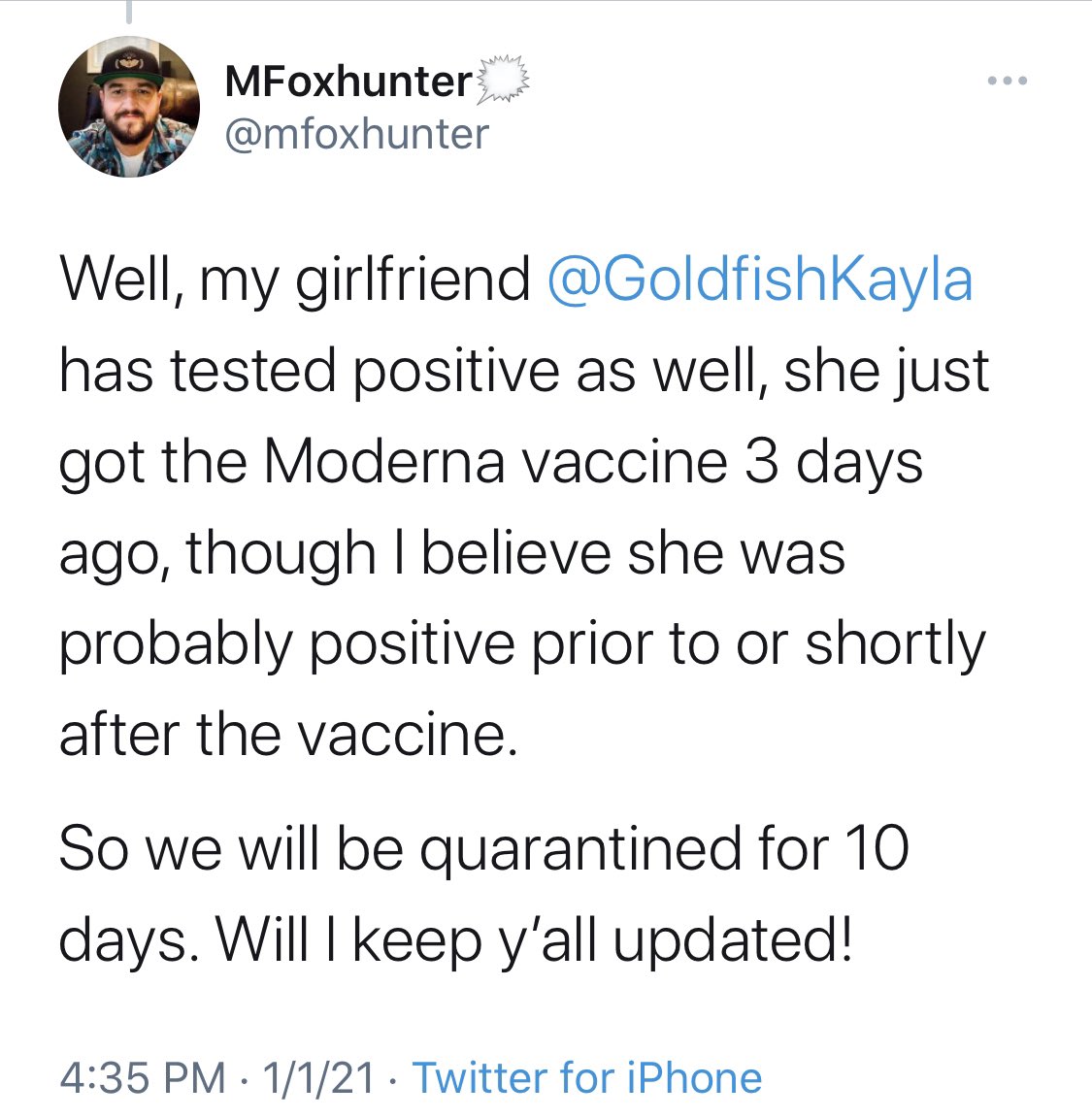 Getting Covid after getting the vaccine...two for two in this household