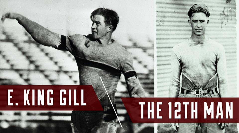On this day 99 years ago, E. King Gill stood on the sidelines ready to serve if his team needed him. And with that, the tradition of the #12thMan was born! 12thman.tamu.edu 👍 #tamu