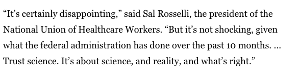 Sounds awfully like those statements from Democratic politicians, doesn't it?  https://www.latimes.com/california/story/2020-12-31/healthcare-workers-refuse-covid-19-vaccine-access