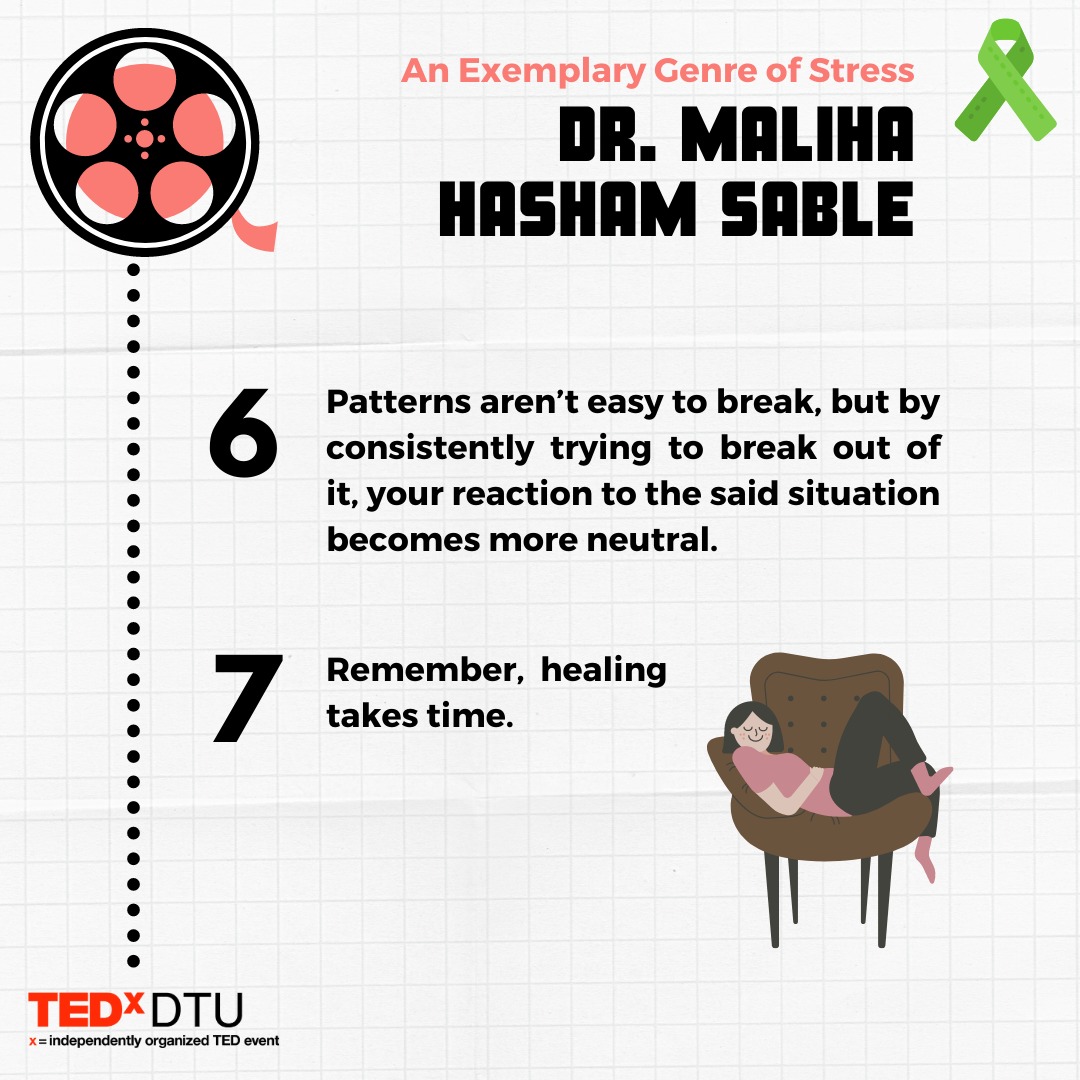 tedxdtuofficial's tweet photo. We present to you the Takeaways from Dr. Maliha Sable's talk on "An Exemplary Genre of Stress"
#ted #tedx #tedxdtu #tedxdtu2021 #DTU #mentalhealth #mentalhealthmatters #mentalhealthawareness #TEDx #DTU #tedxtalks #MentalHealth #TheLateEveningShow #mind #body https://t.co/5FHHtyfEBP