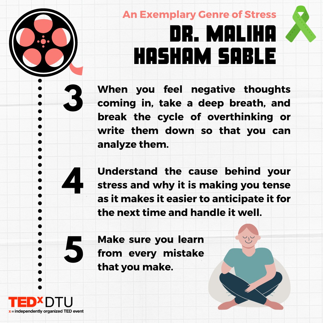 tedxdtuofficial's tweet photo. We present to you the Takeaways from Dr. Maliha Sable's talk on "An Exemplary Genre of Stress"
#ted #tedx #tedxdtu #tedxdtu2021 #DTU #mentalhealth #mentalhealthmatters #mentalhealthawareness #TEDx #DTU #tedxtalks #MentalHealth #TheLateEveningShow #mind #body https://t.co/5FHHtyfEBP