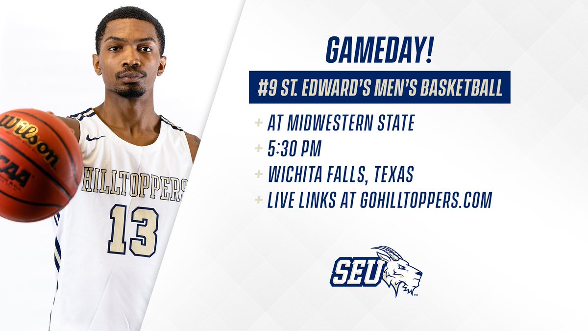 SEUAthletics's tweet photo. The first game of 2021 is here for @SEUMBasketball! The ninth-ranked Hilltoppers tipoff at Midwestern State at 5:30 pm. Watch live at https://t.co/PmepjTrAYS
#FearTheGoat https://t.co/aGzqdmSdRK