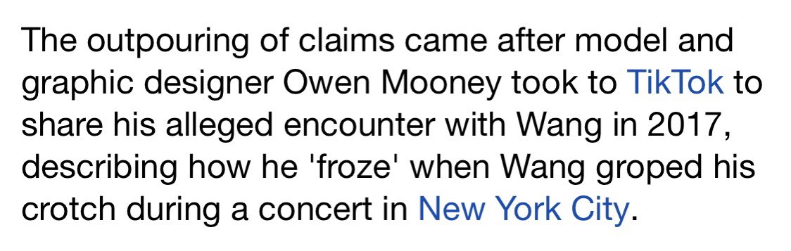 Re. Alexander Wang: So one of the things he’s been accused of happened to me. A gay colleague relentlessly pestered me for a dick pic; kept asking me to describe it (even in front of an old man I was assisting with washing / dressing) despite my protestations...>