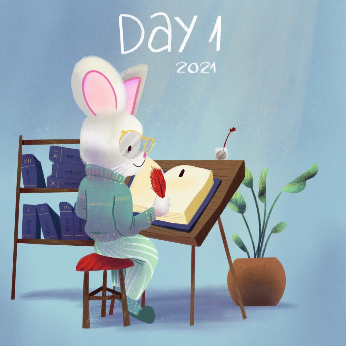 Setting new year’s intentions and wishes 
#illustration #Illustrator #illustrazione #art #sketch #sketchbook #rabbit