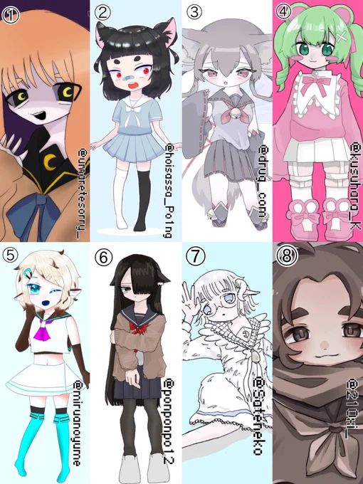 ラムさん主催のだれのキャラデザだゲームに参加させてもらいました!
あゆのキャラデザは何番でしょう! 