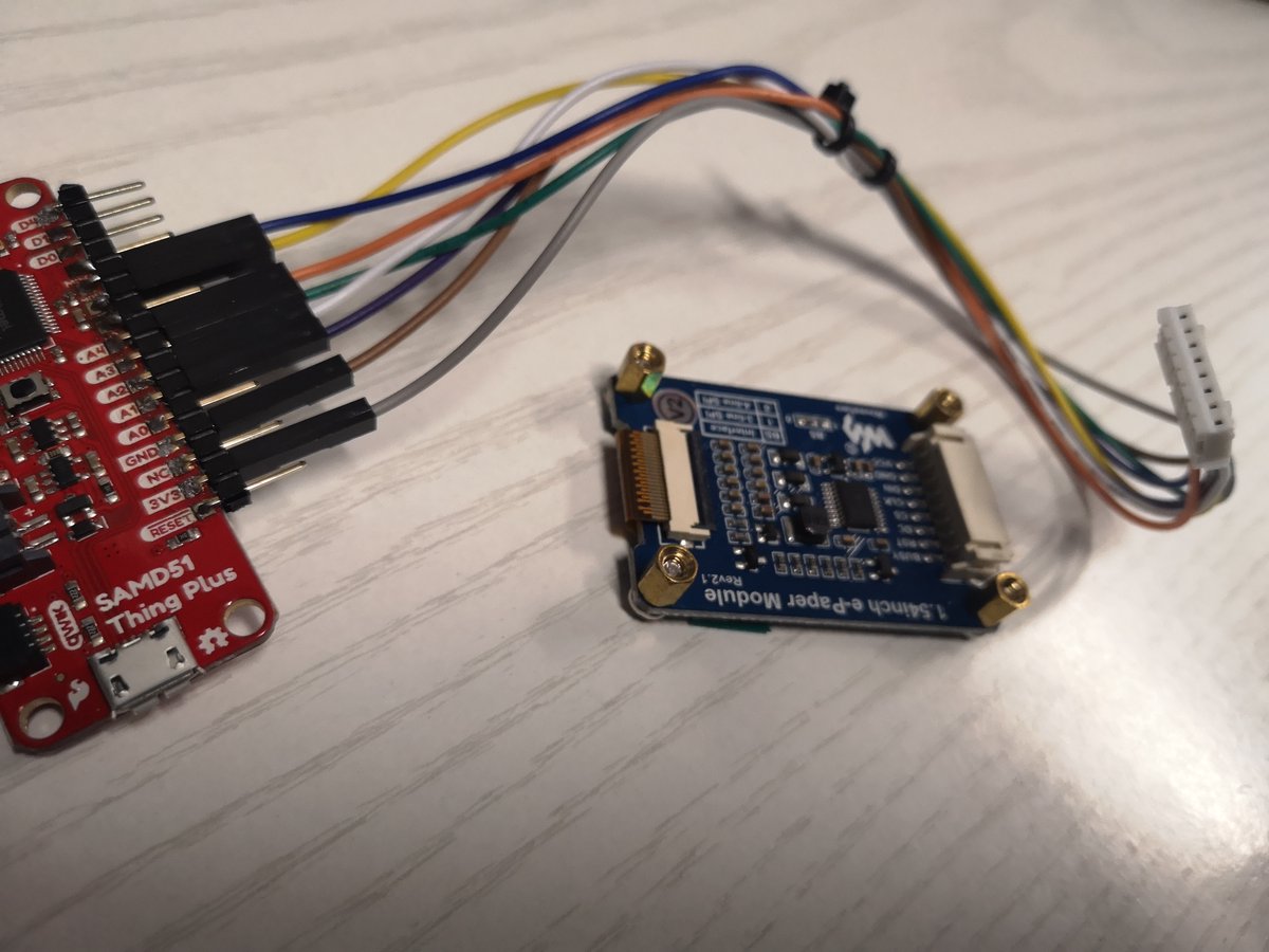 Getting the SAMD51 board connected with the wires in their correct places, and then twist tying the cables together