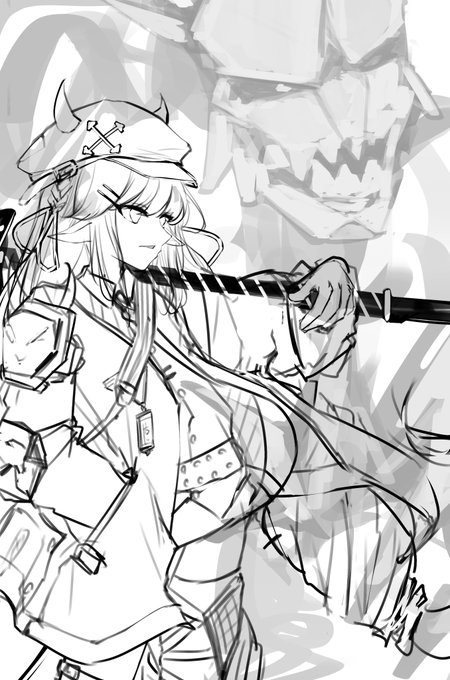 顔の角度と若干全体角度変えただけなのに絵に空間が生まれるから絵って細かいところが深いわ 