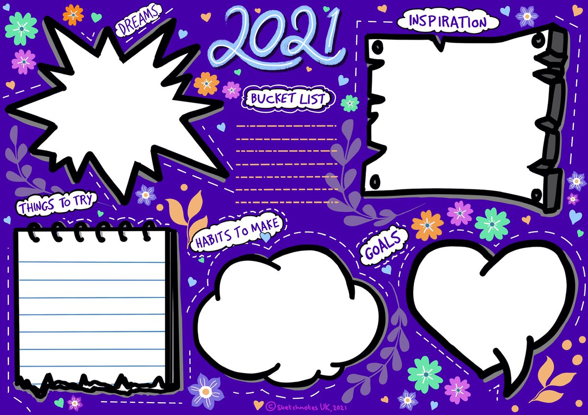 If you’re looking to set some goals for the year ahead I’ve created a vision board so that you can capture your thoughts &amp; ideas on paper (or digitally). 

FREE to download from the “freebies” section of the Sketchnotes UK shop - see link in bio. 

Happy goal setting everyone 😃