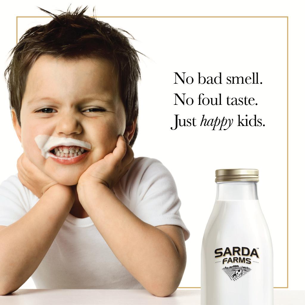 Tired of forcing your kids to drink milk? Leave behind all your worries in 2020, and pour yourself a life of peace and happiness in 2021. Sarda Farms milk is free of foul odour and taste and kids glug it down happily, That is one less thing for you to resolve this New Year.