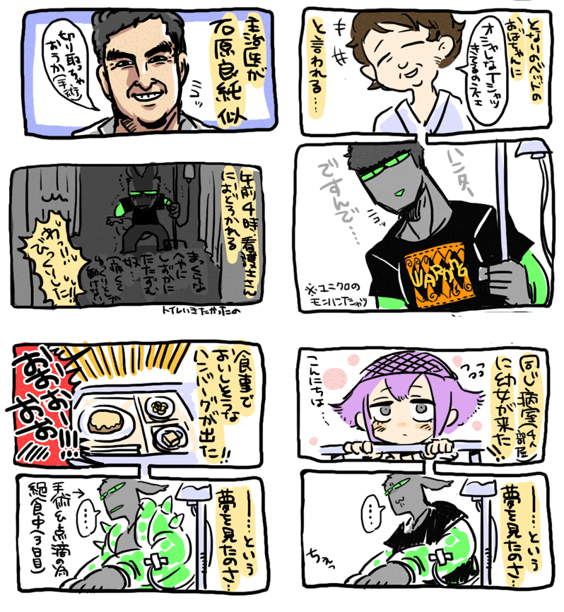 入院中の病院であった事ダイジェスト漫画にした時のやつ(一部抜粋) 