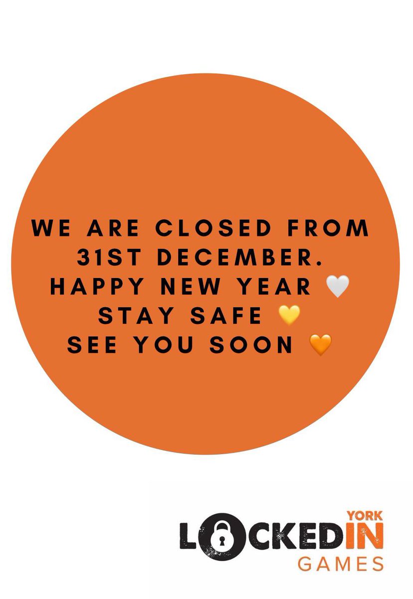 Thank you for all your love and support over the past few weeks. 🧡🖤🤍We have loved having you back but for the safety of everyone we are having to close due to the new tier 3 restrictions.  Stay safe and Happy New Year 🧡🖤🤍 #staysafe