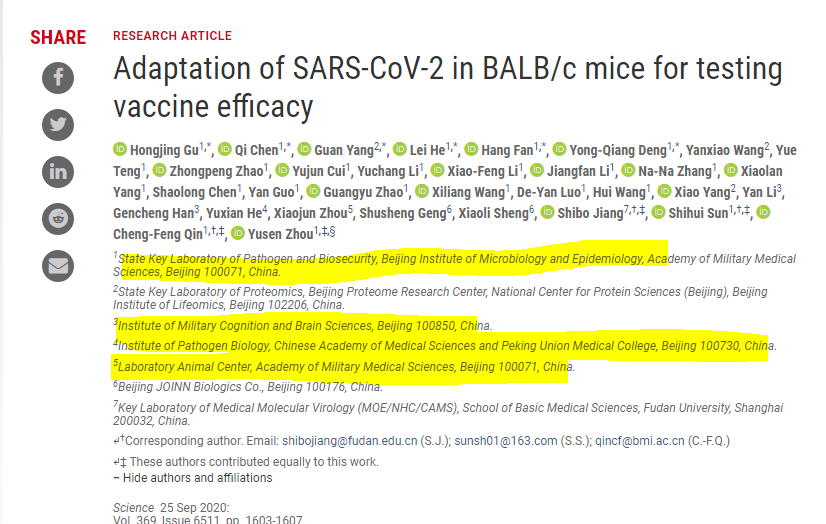 35. Billy Talking NowBut then again, they did very similar experiments in a Peking military laboratory back in September, where they developed the infamous N501 mutation (6 passages in mice)Similar to one currently plaguing GB https://twitter.com/BillyBostickson/status/1339180437197877248& https://science.sciencemag.org/content/369/6511/1603