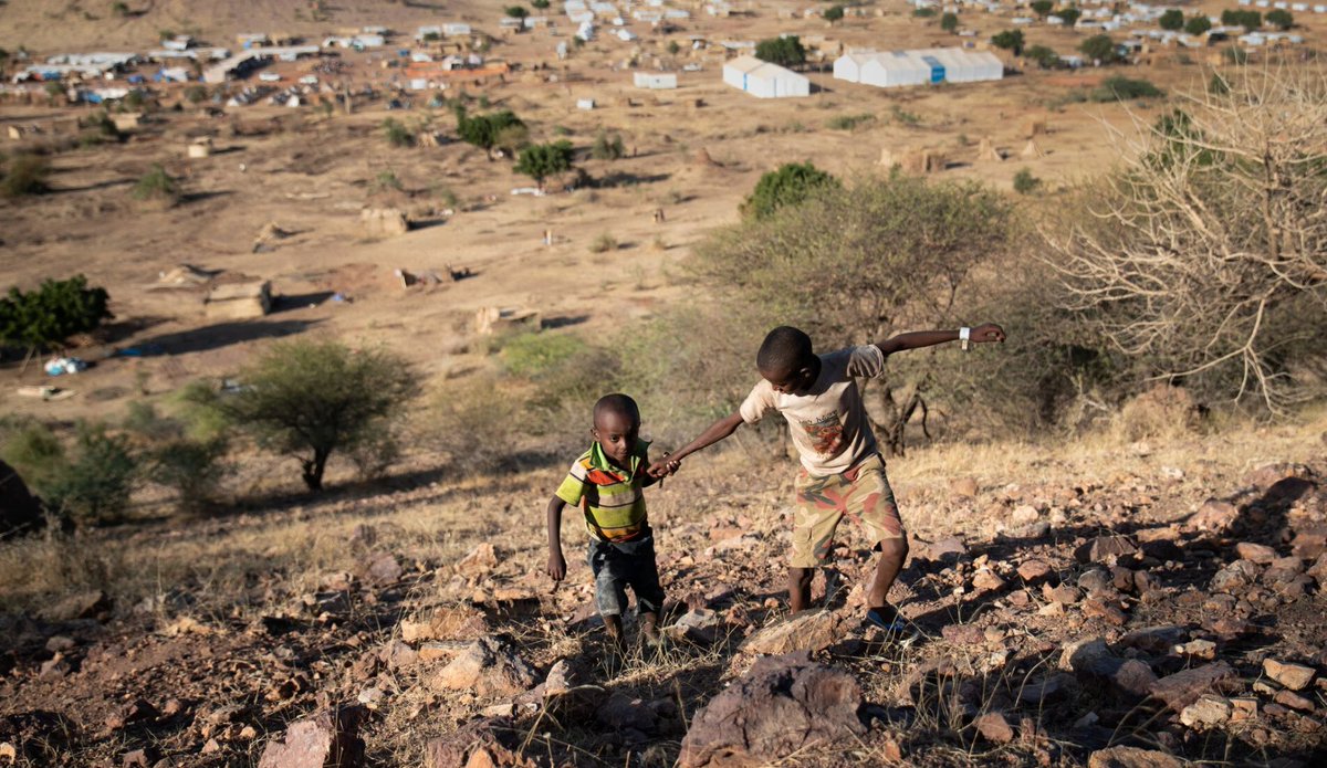 More than 19,000 refugees who have fled the offensive in the Tigray region are housed in Um Rakuba, Sudan, about 43 miles from the border with Ethiopia. These children made the 10 day journey by foot #TigrayGenocide