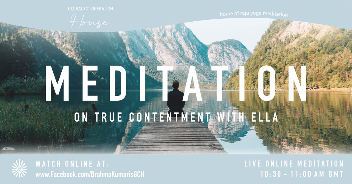 Join us for a LIVE #Meditation on 'True #Contentment' with Ella, tomorrow Sunday 10:30am GMT. Watch at: Facebook.com/BrahmaKumarisG…
#yogalondon #meditationlondon #freemeditation #livemeditation #meditate #mindfulness #consciousness #spirituality #brahmakumaris #londonmeditation #yoga