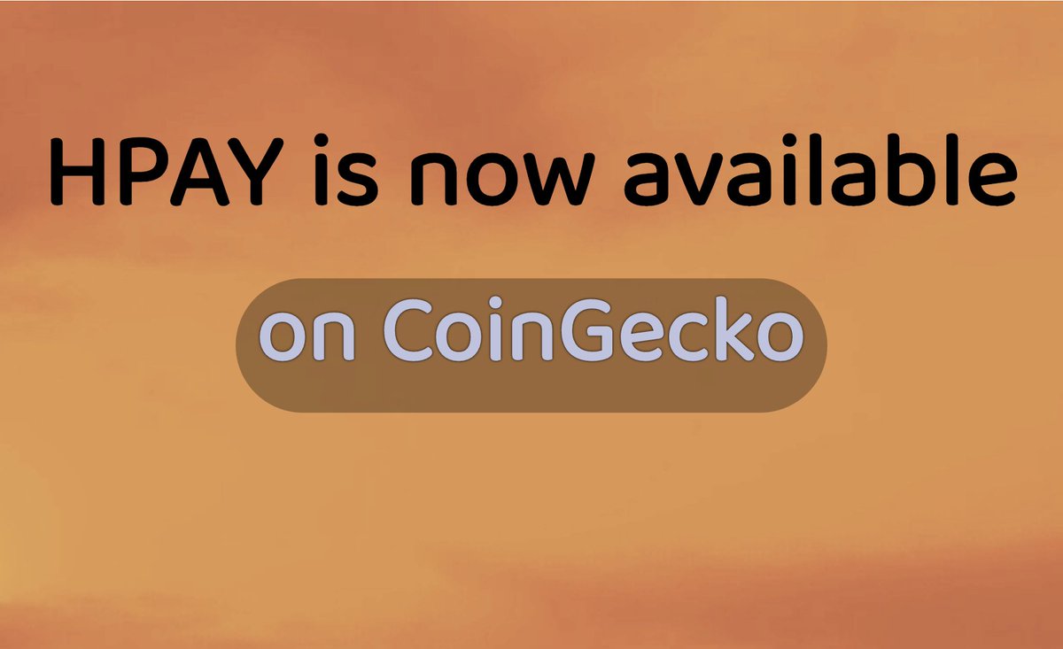 Your favorite HPAY is now available now in CoinGecko.
Appreciate for our community support.
coingecko.com/en/coins/hyper…

Thank you.