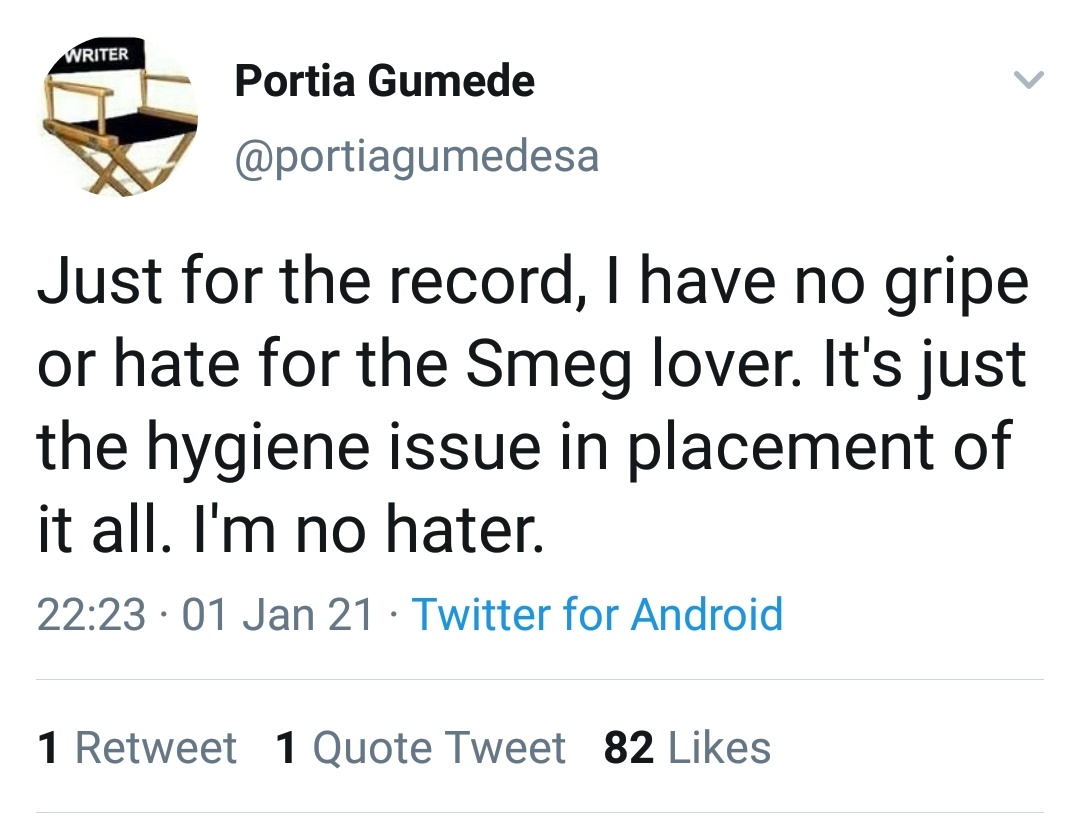 Then Portia went on suggesting that Mr SMEG doesn't know what his appliances are for. Then she tried to put the record straight Lies