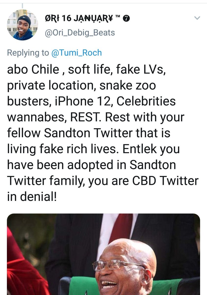 Then Tumi tried shaming CBD Twitter, boy did they not have her balls for breakfast 