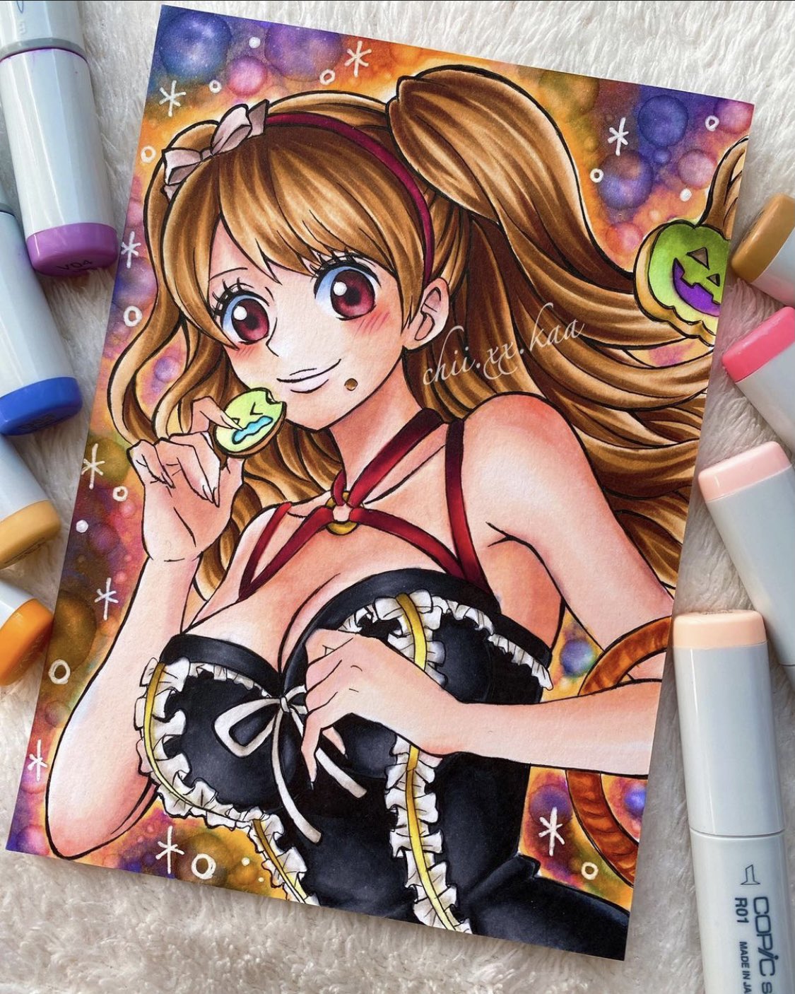 Chii Xx Kaa ちか در توییتر 過去絵 ワンピース 尾田栄一郎 プリンちゃん プリン シャーロットプリン トレクル トレジャークルーズ コピック イラスト 模写