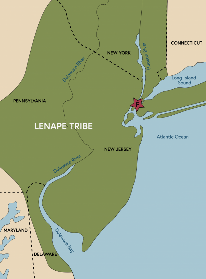 what about New York City?the Dutch invaded what had been Lenape territory in 1624(other indigenous groups had forced the Lenape to cede oyster fishing rights, and the Lenape were forced to do the same for the Dutch)/8