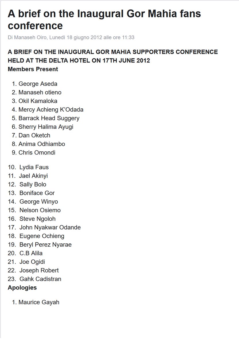 Some very brilliant Gor fans had held a Supporters Conference in 2012 and I was quite fascinated because I thought finally someone had cracked this.