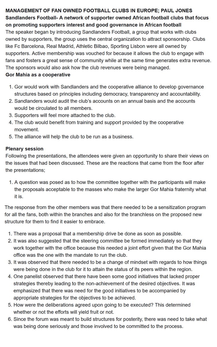 Some very brilliant Gor fans had held a Supporters Conference in 2012 and I was quite fascinated because I thought finally someone had cracked this.