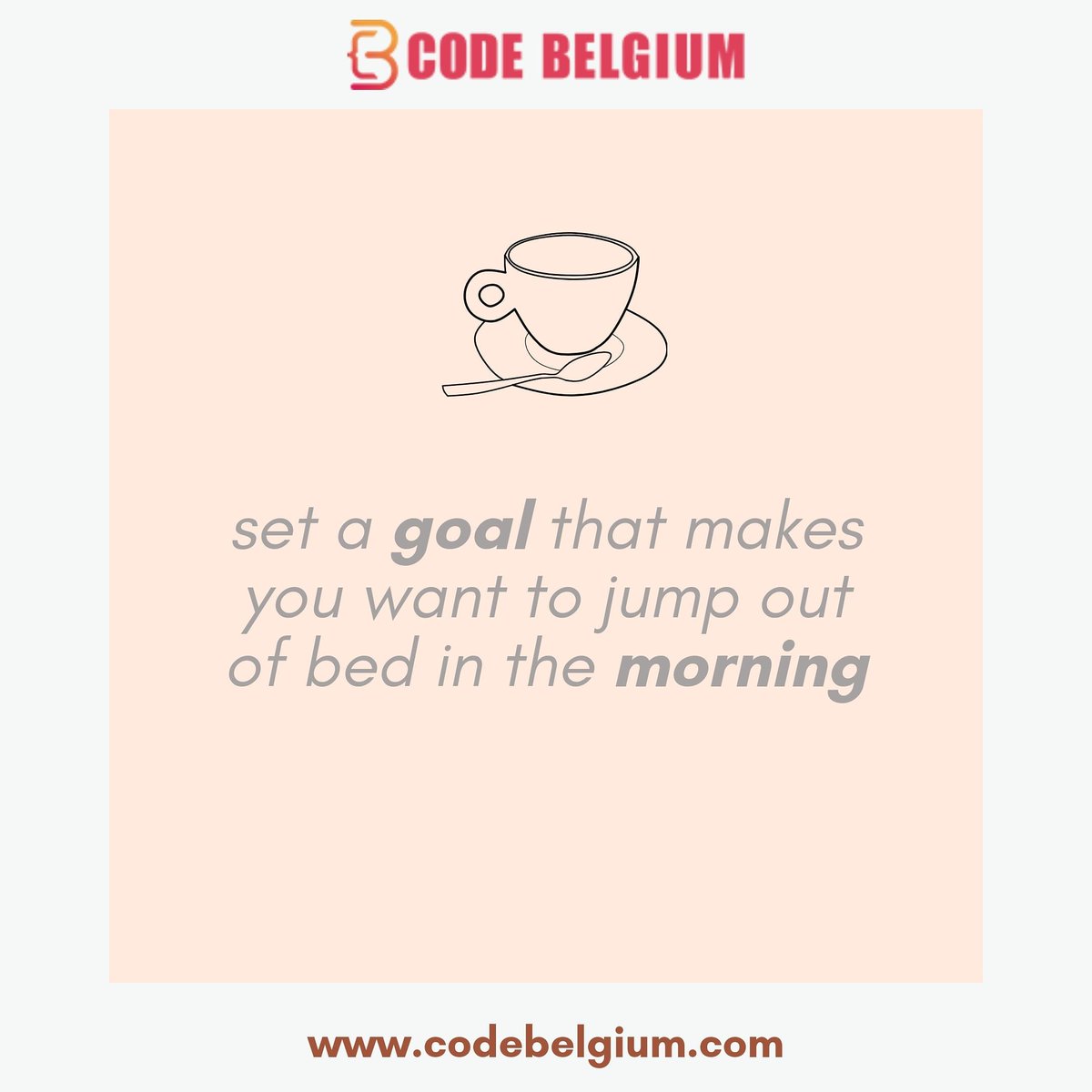 CodeBelgium's tweet image. Set a goal that makes you want to jump out of bed in the morning.

Join The Remote Software Engineering Program.

Visit : codebelgium.com

#code #fullstackdeveloper #softwareengineering #coding #codingbootcamp #bootcamp #programming #programmer #career 
#codebelgium