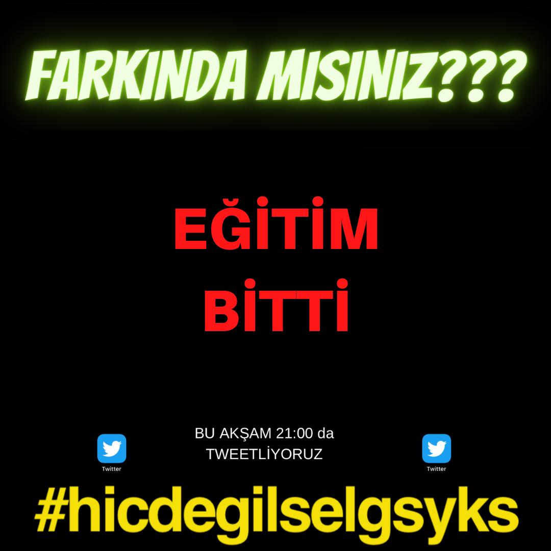 Artık sıkıldık, başlamak istiyoruz. Okulumuzu açın her taraf açık okullar kapalı Uzaktan eğitimle yüzyüze sınava girmemiz doğru değil bunun için sınavları iptal ettiniz şimdi de şu kararı verin artık #hicdegilselgsyks <a href="/fahrettinaltun/">Fahrettin Altun</a> <a href="/ziyaselcuk/">Ziya Selçuk</a> <a href="/ikalin1/">İbrahim Kalın</a> <a href="/iyiparti/">İYİ Parti</a> <a href="/GelecekPartiTR/">Gelecek Partisi</a>