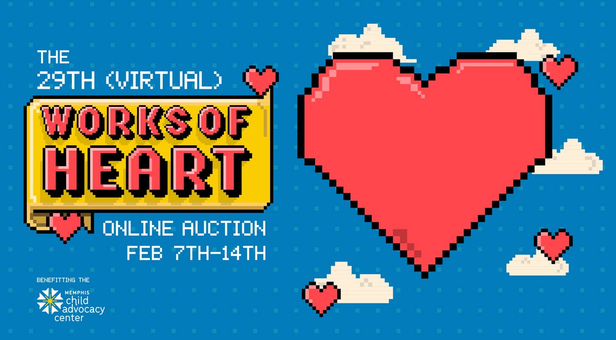 MemphisCAC's tweet photo. Save the date! The 29th annual Works of Heart is virtual February 7 - 14. Learn more at https://t.co/ax6yULhlaK #WorksOfHeart https://t.co/lxu4CHzNsA