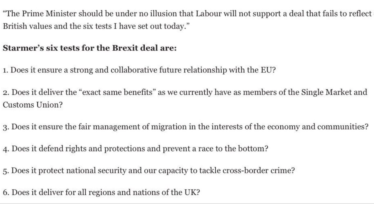 24/9/2018 - Labour loves a list of testsAfter Gordon Brown’s 5 we have Keir Starmer’s 6Are they any use and will they be able to stick to them?/138