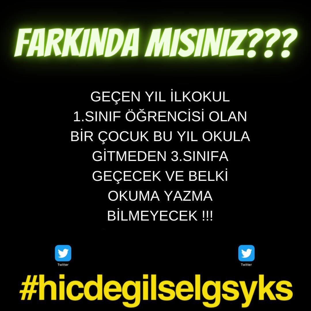 Eğitim bir ülke için en önemli husustur, 11 ay okulların kapalı olması demek en az 5-6 yıl geriye gitmemiz demek önlemleri alın artık açın #hicdegilselgsyks <a href="/fahrettinaltun/">Fahrettin Altun</a> <a href="/ziyaselcuk/">Ziya Selçuk</a> <a href="/ikalin1/">İbrahim Kalın</a> <a href="/meral_aksener/">Meral Akşener</a> <a href="/herkesicinCHP/">CHP 🇹🇷</a>