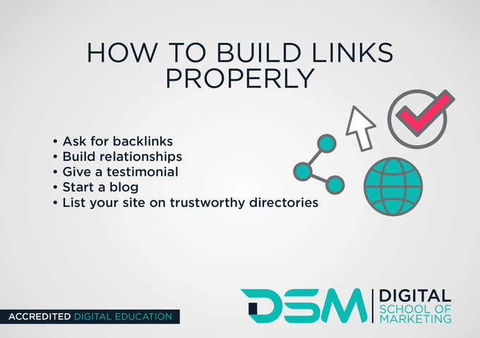 Online Marketing (@onlinem4rketing) on Twitter photo How to Build #Links Properly🔗
🌐Ask for #Backlinks
🌐Build Relationships
🌐Give a Testimonial
🌐Start a #Blog
🌐List your Site on Trustworthy Directories
Via: <a href="/DigitalSchoolo1/">Digital School of Marketing</a>
Visit us at onlinem4rketing.blogspot.com👈for more #infographics How to Build #Links Properly🔗
🌐Ask for #Backlinks
🌐Build Relationships
🌐Give a Testimonial
🌐Start a #Blog
🌐List your Site on Trustworthy Directories
Via: <a href="/DigitalSchoolo1/">Digital School of Marketing</a>
Visit us at onlinem4rketing.blogspot.com👈for more #infographics