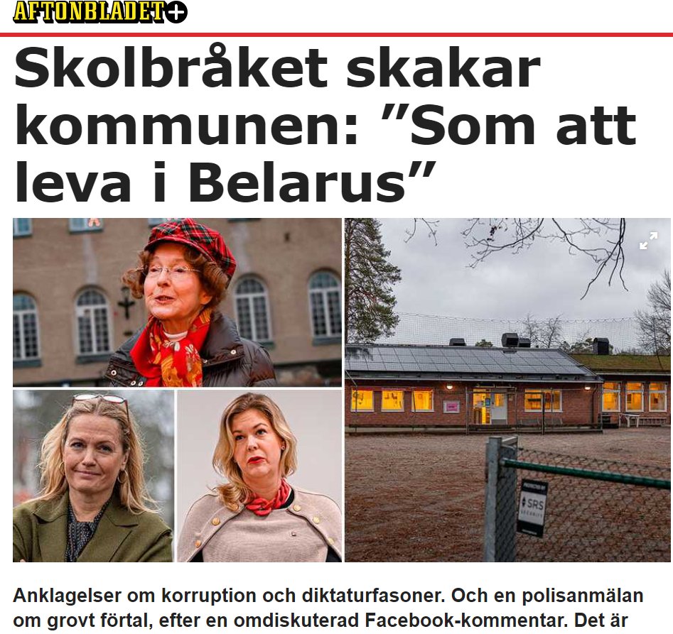 rogolsson's tweet image. #Danderyd: Polisanmäls av kommunledningen: Oppositionspolitiker som skriver faktum på Facebook: Att högsta kommunalrådet medverkar till att en kommunal skola läggs ned, som sedan köps för 10 000 av kommunalrådets svärmor, friskoleägare. 
aftonbladet.se/nyheter/a/vAkK…