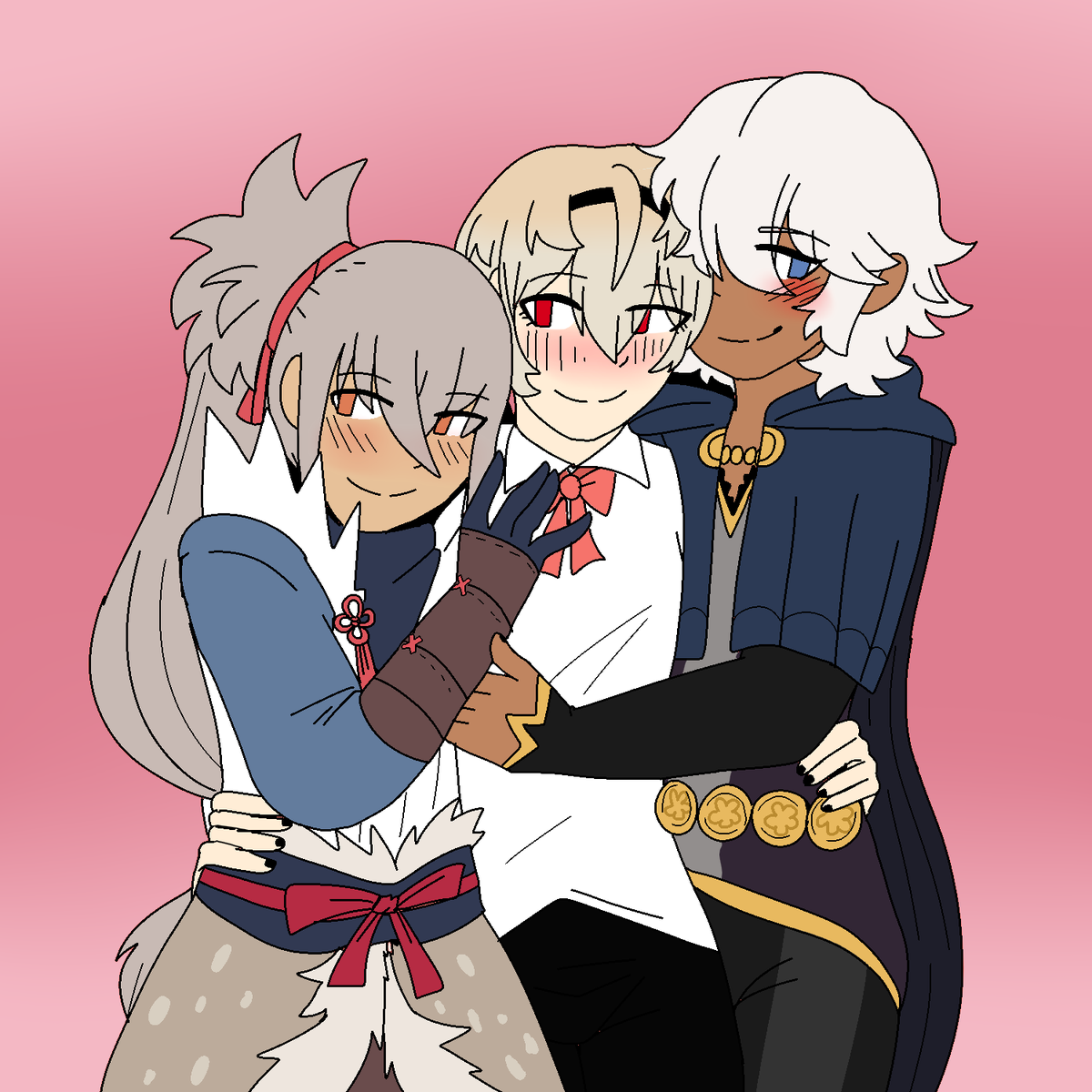 ALLCAPSLOCK_'s tweet photo. Sad that I only drew 2 of my OT3 in 2020 hopefully I'll fix it this year lol

#fireemblem #fireemblemfates #leokumi #leoniles #takuniles https://t.co/GlNc8SmEHQ