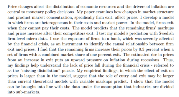 Melinda Suveg"Does Firm Exit Increase Prices?" https://drive.google.com/file/d/1vK-EW_6-xdVh_f15Bct2spvyjAVHkyvd/view