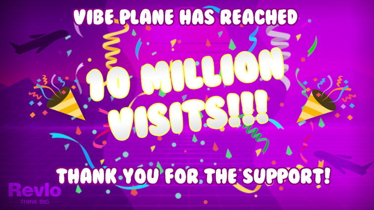 RevloUK's tweet photo. Very much joyous to start the new year off with Vibe Plane hitting... 10 MILLION VISITS!! Mann, thank you everyone for the tremendous amount of support for VP. Greatly appreciate it! Tell all your friends to join VP and vibeee.😎

https://t.co/iVvyPtaA07

#Roblox #VibePlane https://t.co/zsF16zeHl9