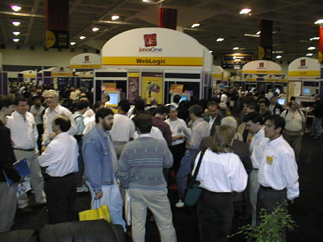 JavaOne 1998 — the best day in my 40 year career. Our puny booth was mobbed. Neighboring booths complained. We sent for reinforcements, and the entire engineering team came to Moscone to talk to customers. We had a huge party afterwards at the bar atop the Marriott.   
