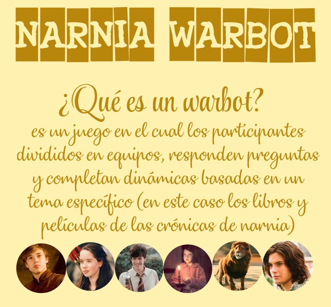 NARNIAWB's tweet photo. 💛‼️INFORMACIÓN DEL WARBOT‼️💛 https://t.co/u7Fr4DYhsH