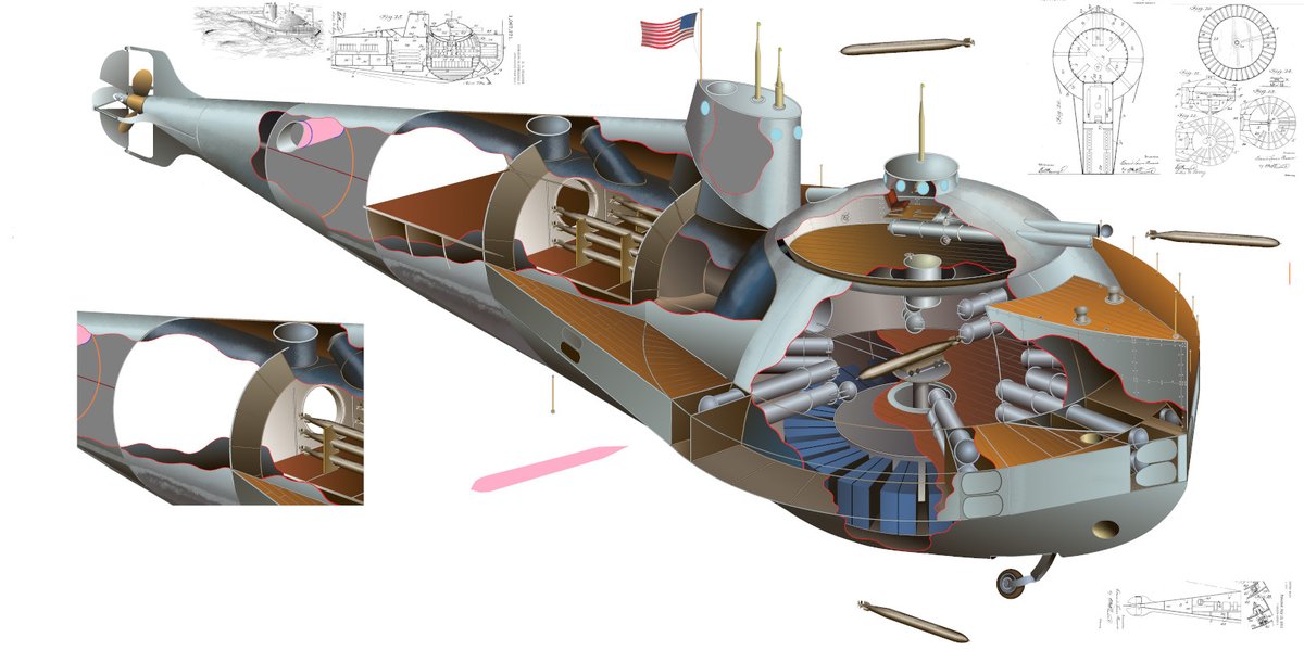 The design has an incredible all-round torpedo tube arrangement.