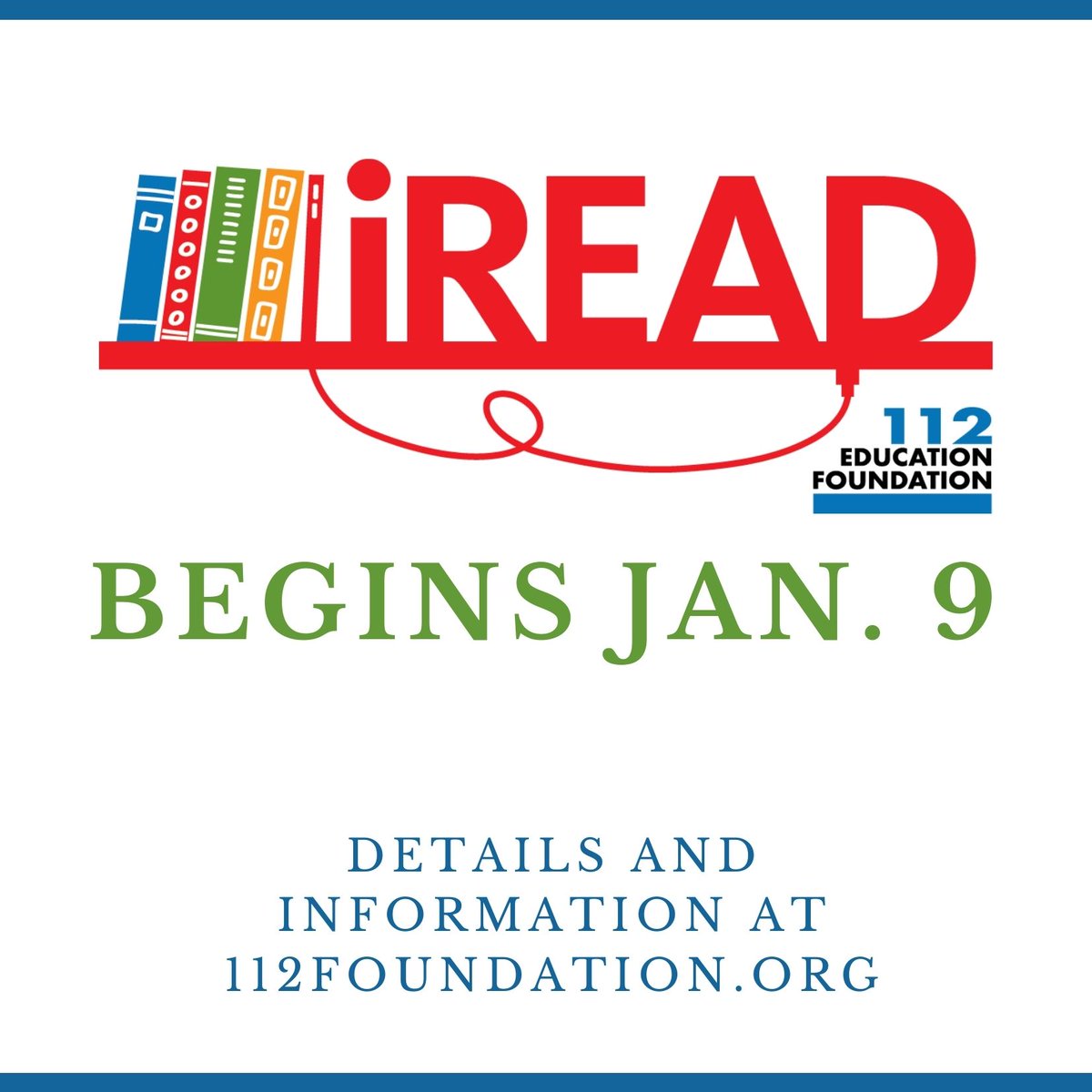 112foundation's tweet image. #iRead2021 starts in one week! This year's read-a-thon and Kick-Off event are virtual, but still full of fun (and lots of reading!). Look for more details here soon or check 112foundation.org. @hplibrary @NSSD112