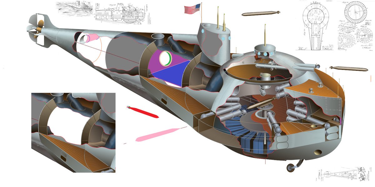 The design has an incredible all-round torpedo tube arrangement.